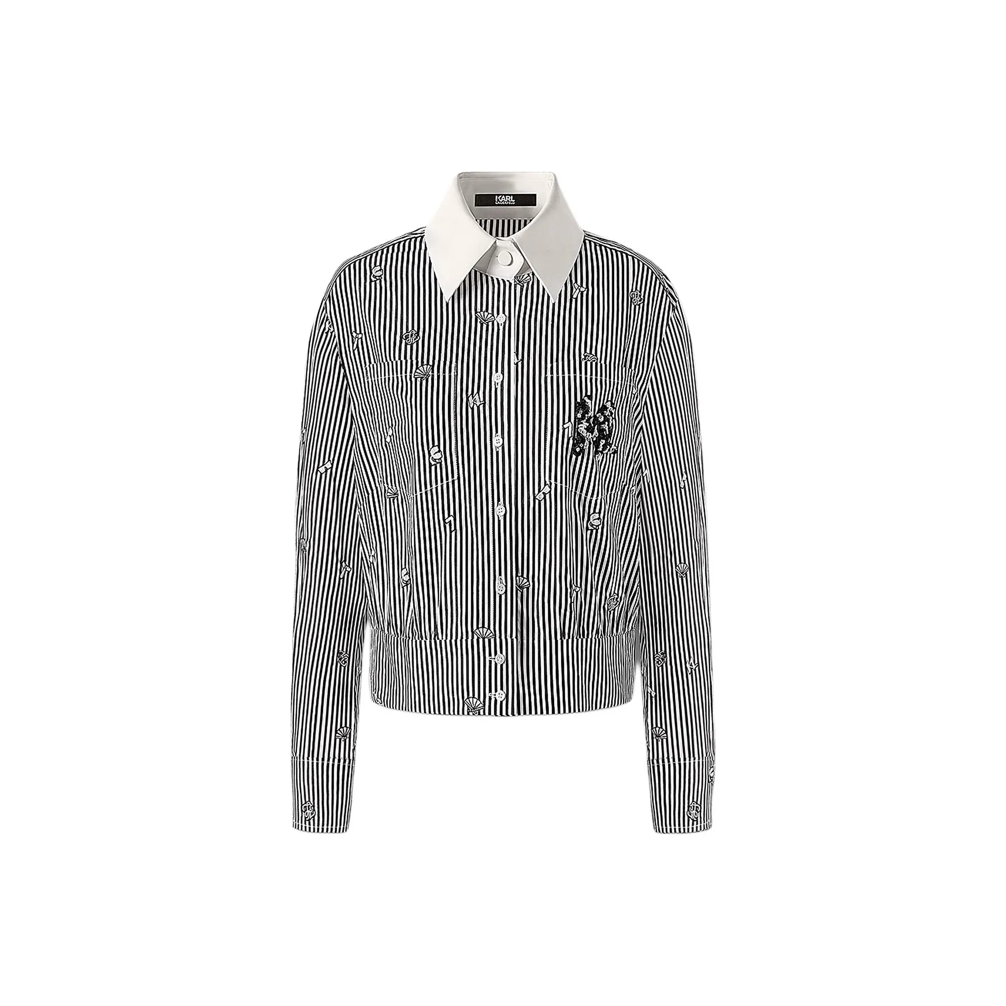 Karl Lagerfeld Рубашка Женская Черная Белая