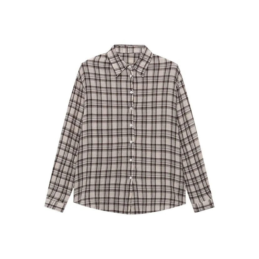 CHARM PICK Бежевые рубашки в клетку для женщин