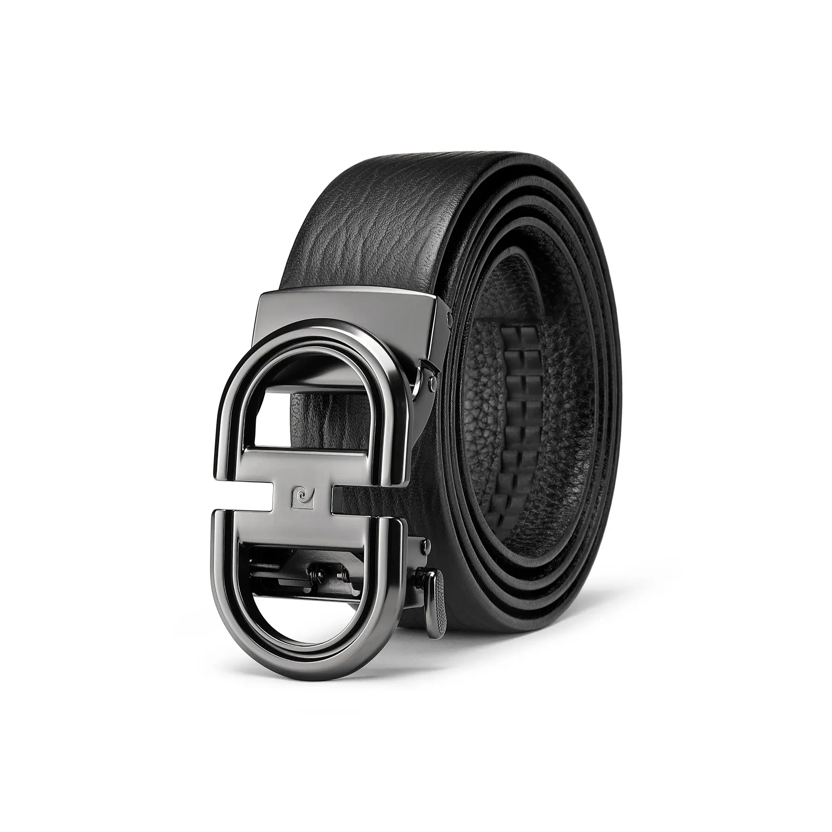 PIERRE CARDIN Ремни из крупнозернистой текстуры коровьей кожи Мужской Черный 3,45CM