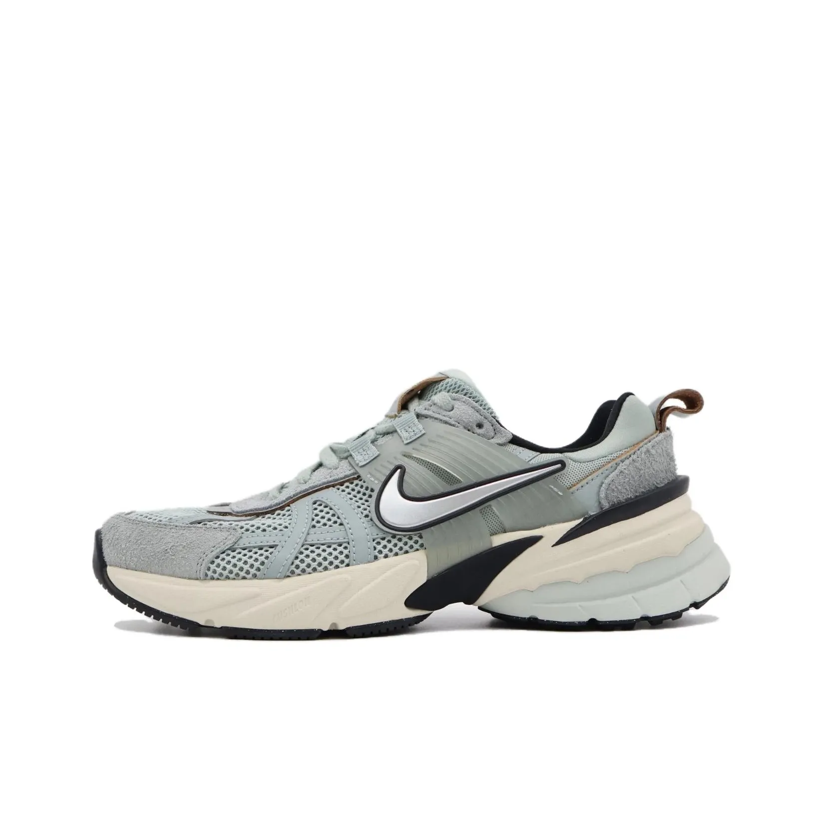 Nike V2K Run Running Shoes Women's Low Top Float Lime/Metallic Chrome/Light Earth Brown/Black/Light Silver