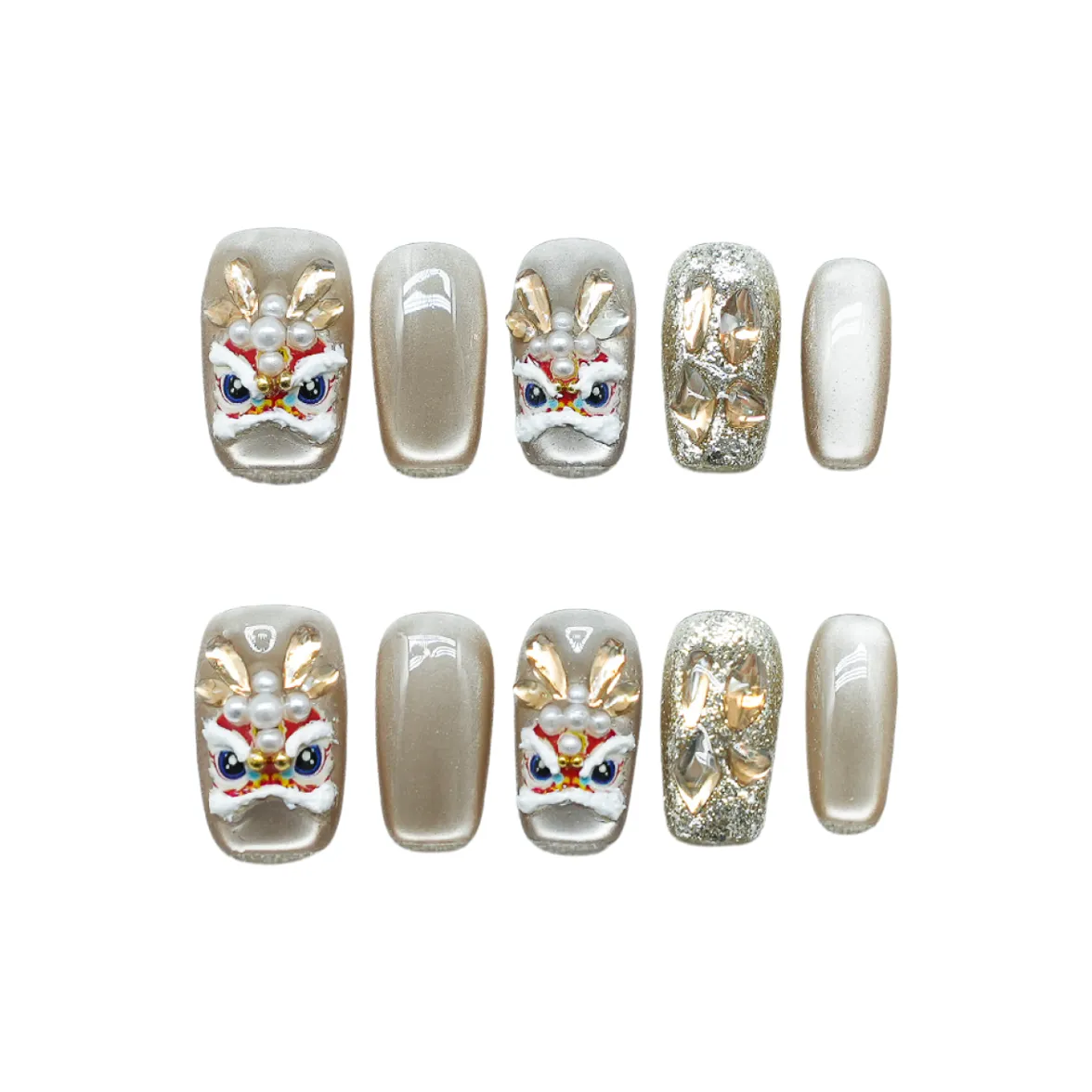 OEING 3D-эффект 3D Relief Премиум Feel Короткий LADDER Золотой Smudge Мелкие блестки