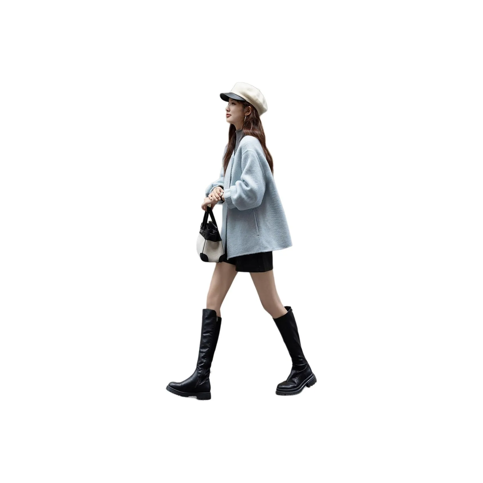 Dme Бирюзовый Синий Женское Пальто