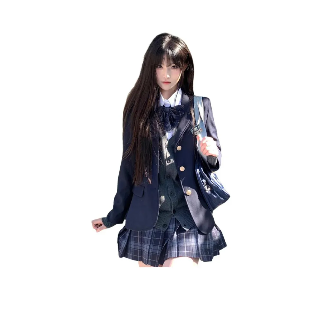 Dippanis Темно-синий Кардиган+Рубашка+Юбка LADY'S+Галстуки-бабочки Женские Комплекты с юбкой