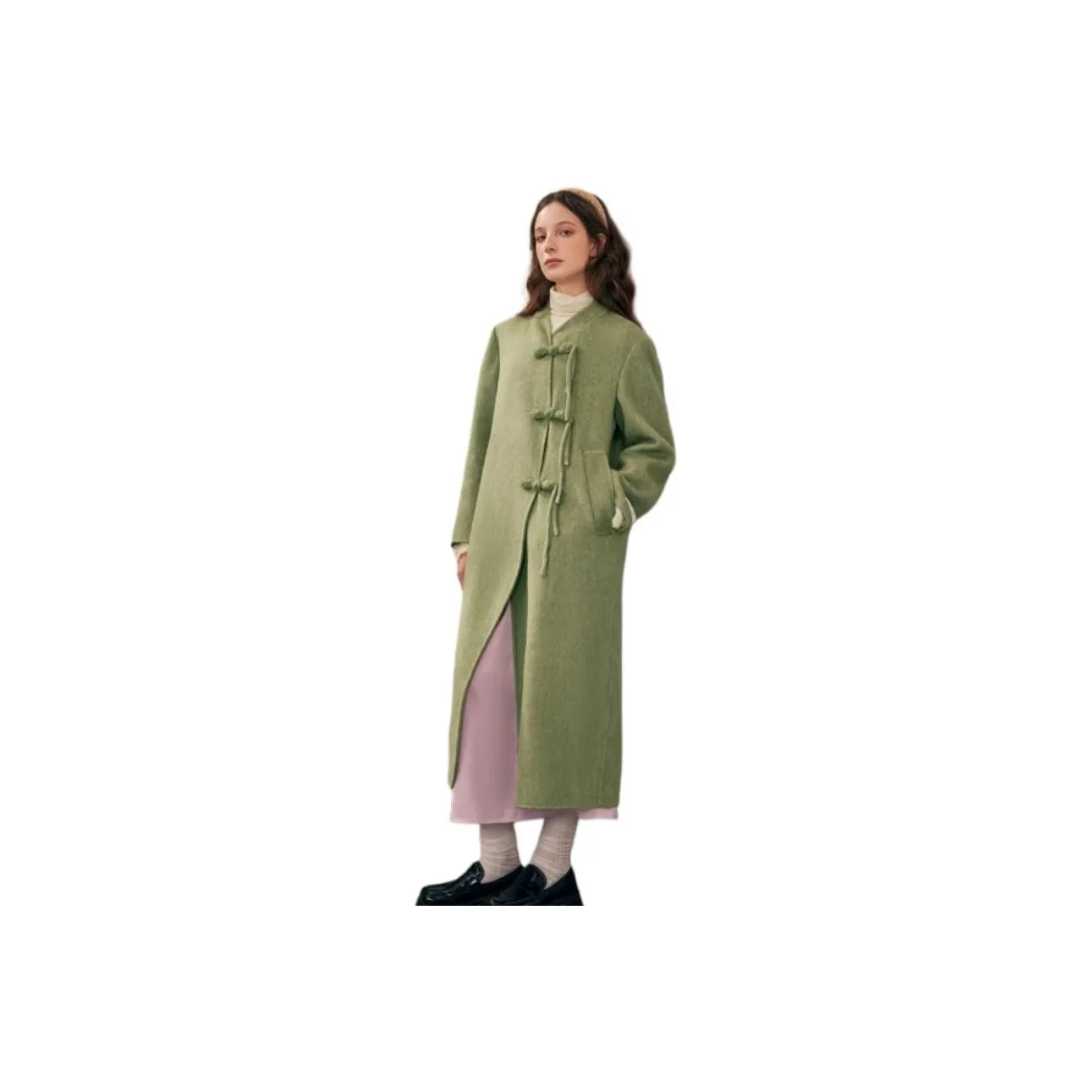 LADYXIEXIE Зеленое Женское Пальто