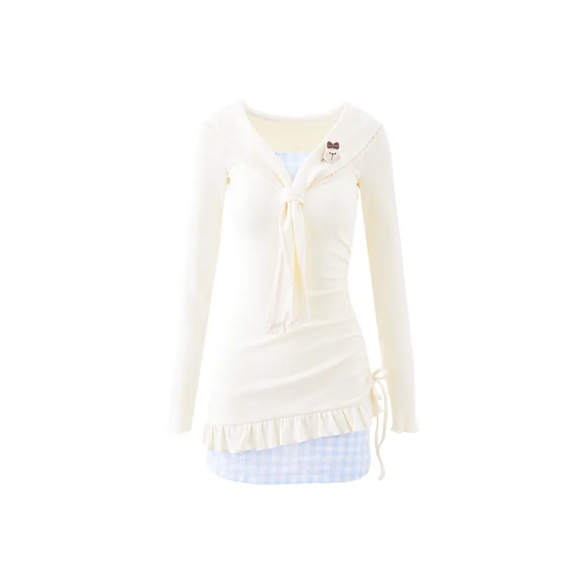 Blovelan Длинное платье с длинными рукавами женское