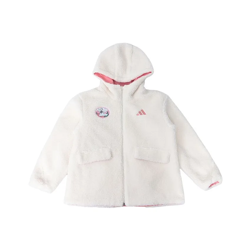 Adidas Белый Розовый Детские Куртки