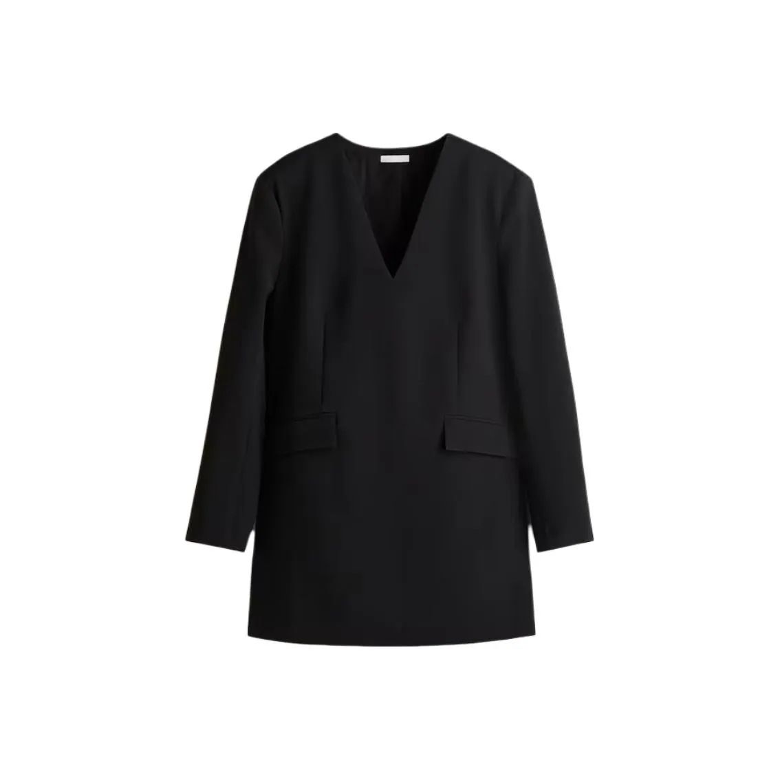 H M Черные Женские Длинные Платья с Длинными Рукавами