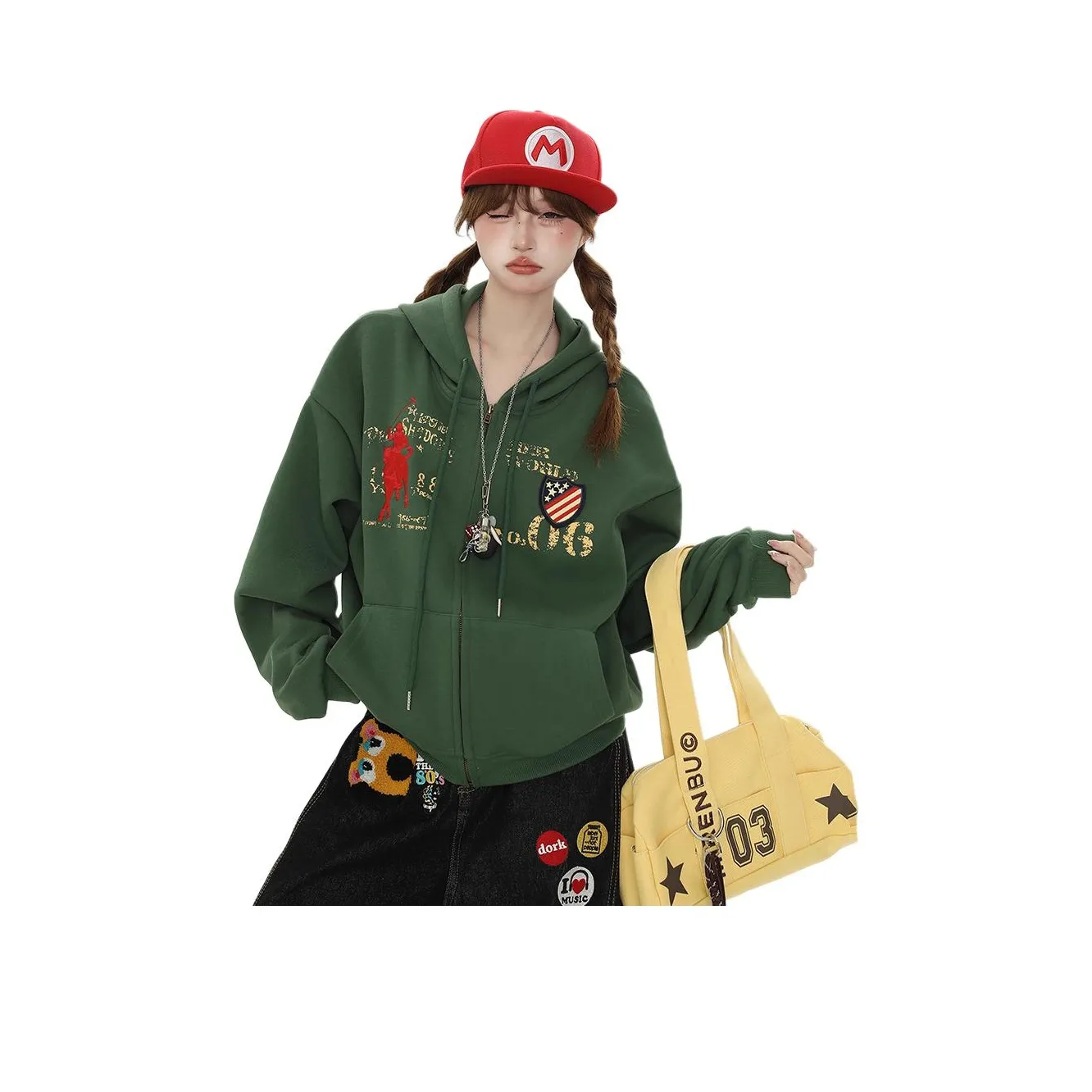 DEAR BETSY Зеленый Унисекс Свитшоты