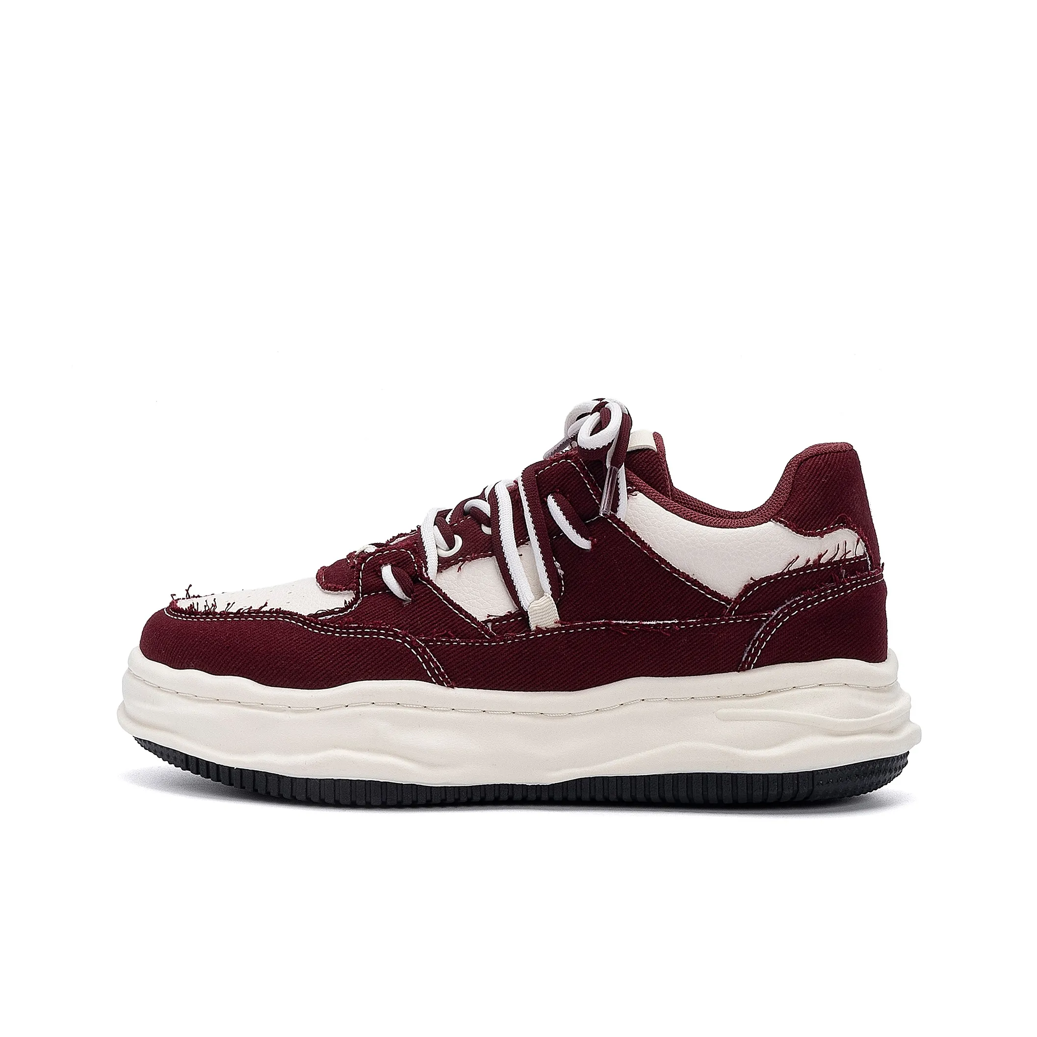 HUANQIU Повседневная обувь Низкий топ Бордовый Скрытый каблук Мужской