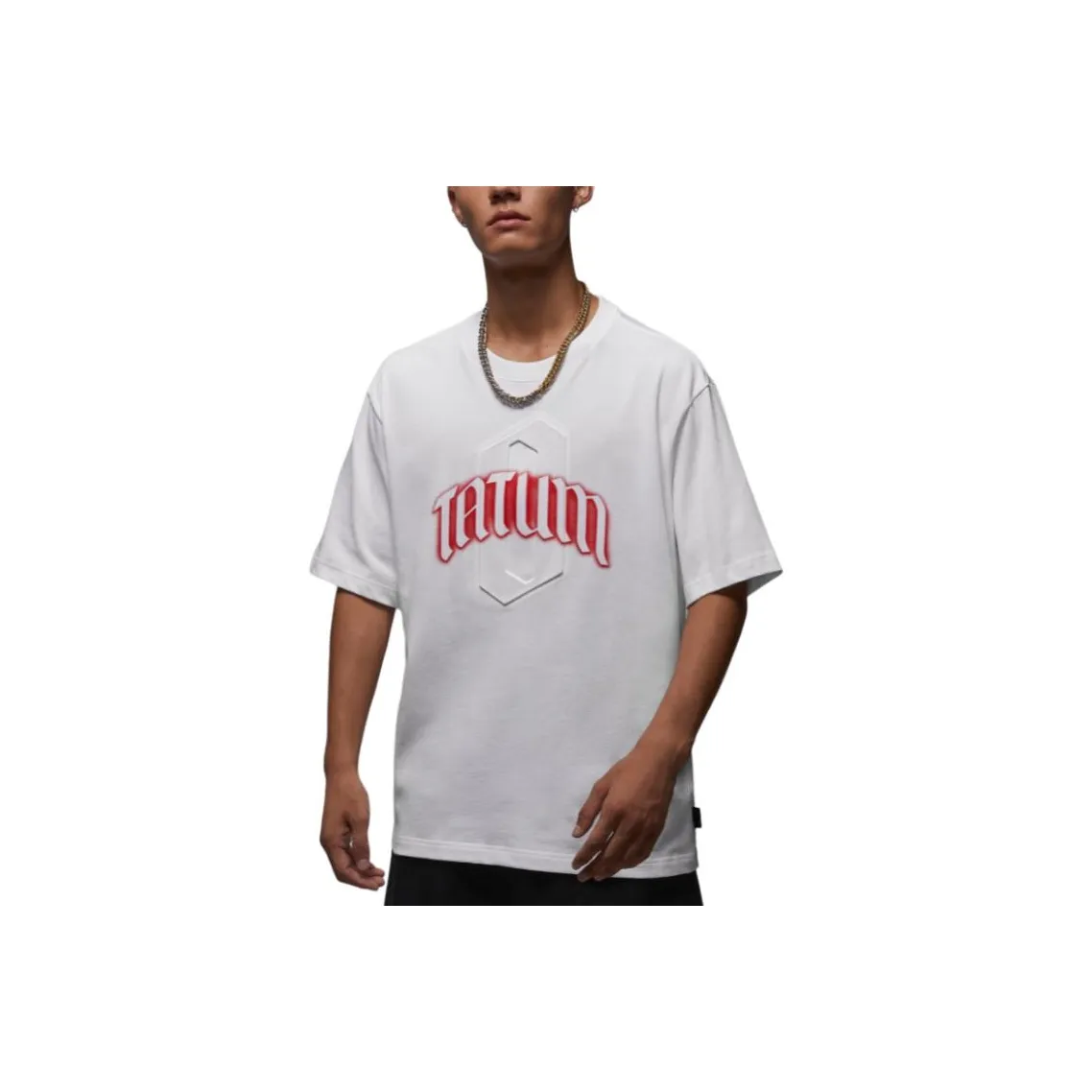 JORDAN Tatum Белый Университетский Красный Мужская T-Рубашка