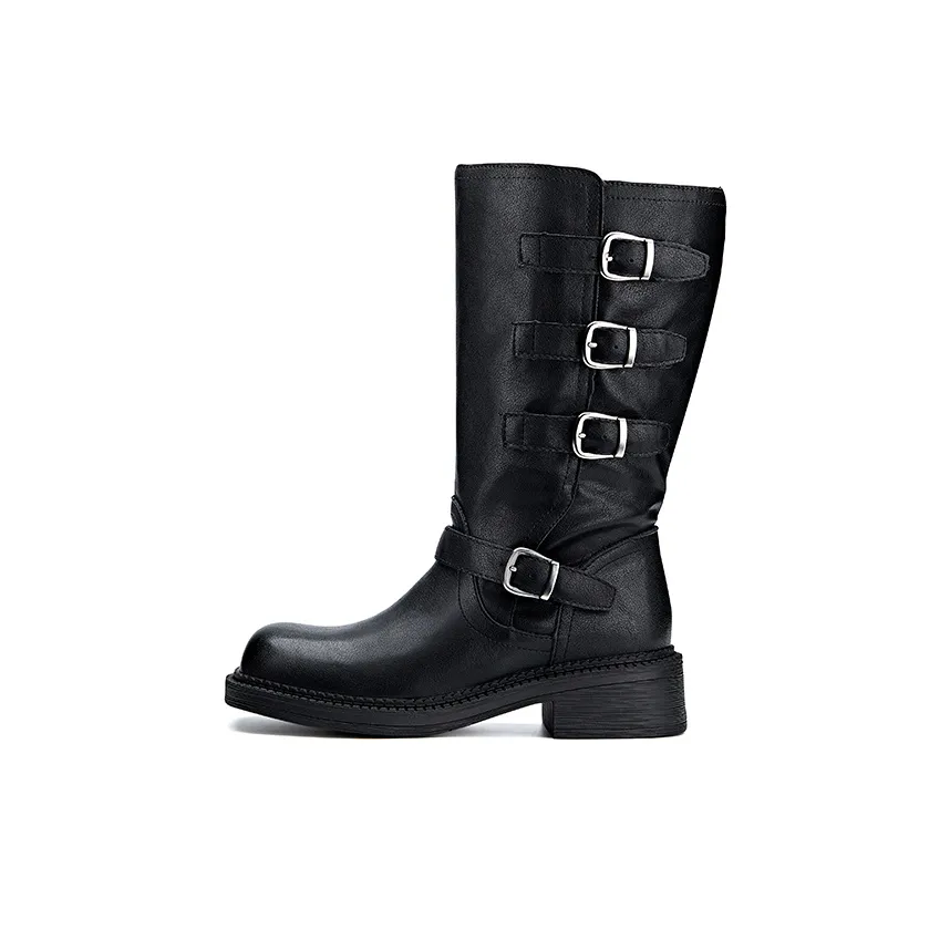 BURGELY Высокие сапоги до колена примерно 4 см женские