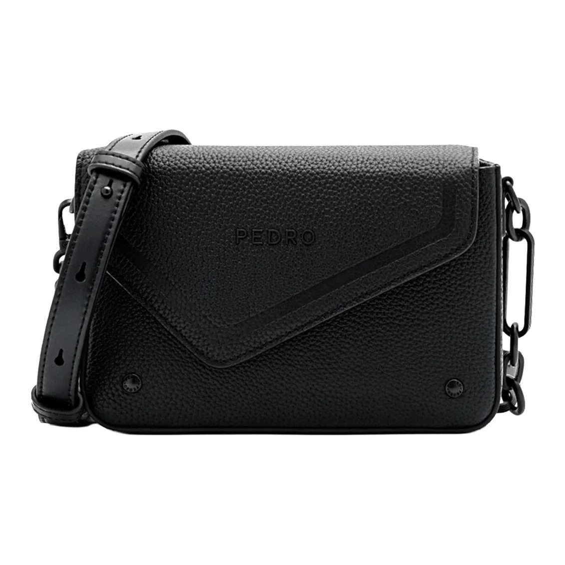Pedro Коровья кожа Сумка через плечо Стандартная Мужская Черная Серая