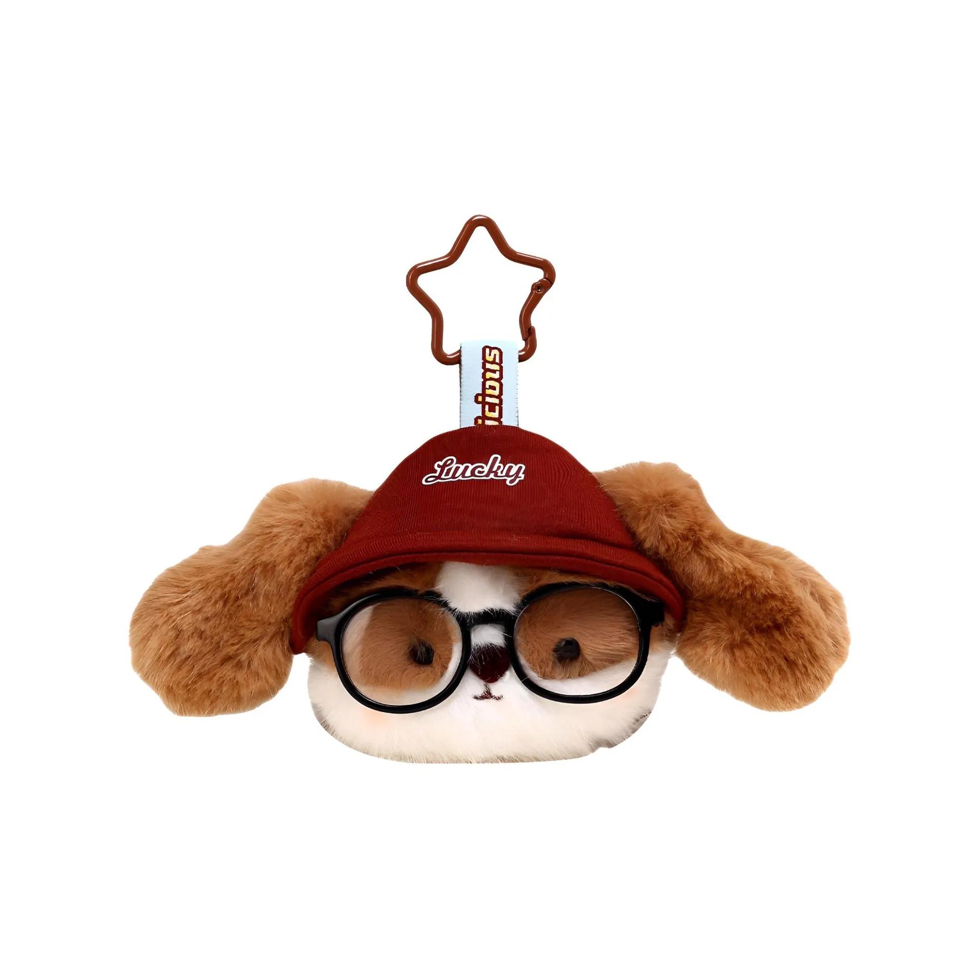 X3COMMUNE Милый Стеклянный Шляпа Щенок Голова Плюшевый Брелок 9 см Длина Тела