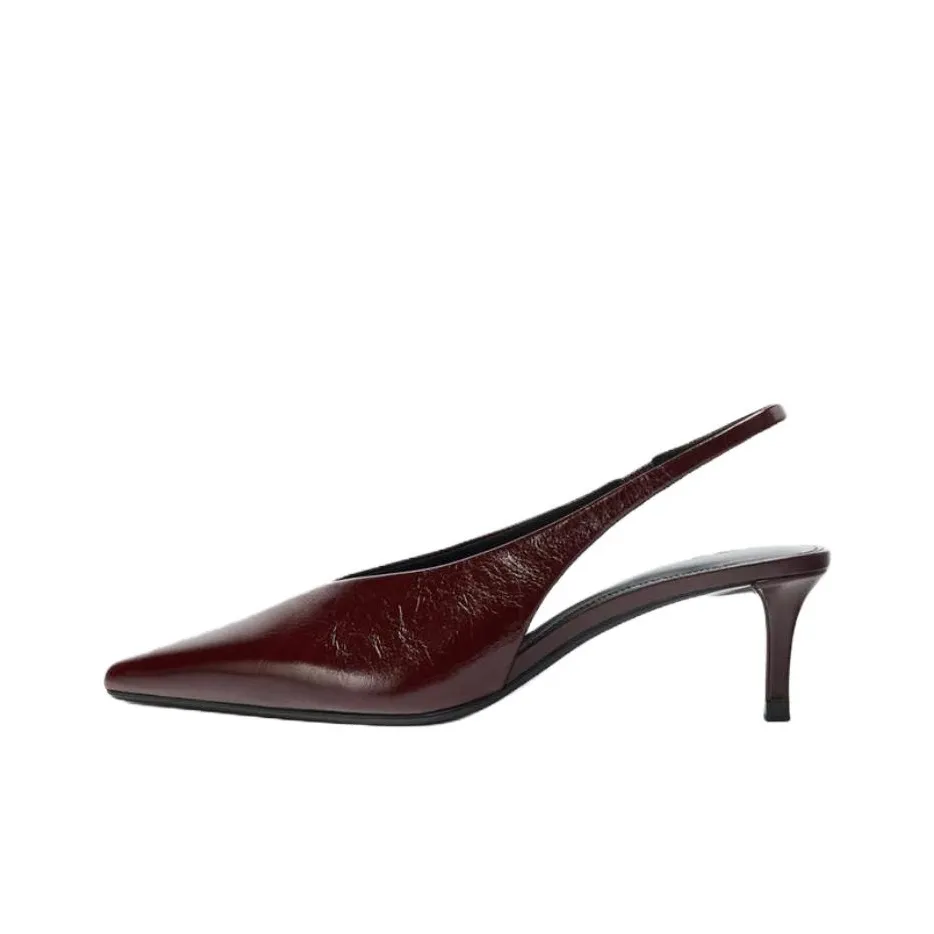 ZARA Узкий каблук Высокие каблуки 6 см Женские Темно-красный Цвет