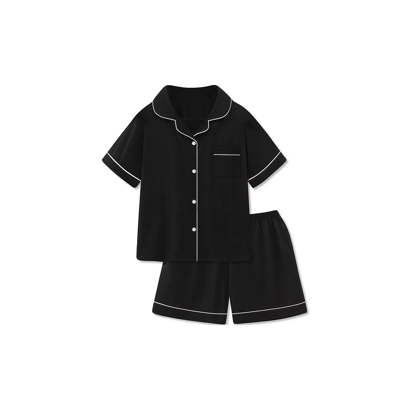 Bubble Trap Чисто Черный Короткий Рукав Шорты Унисекс Пижамные Комплекты