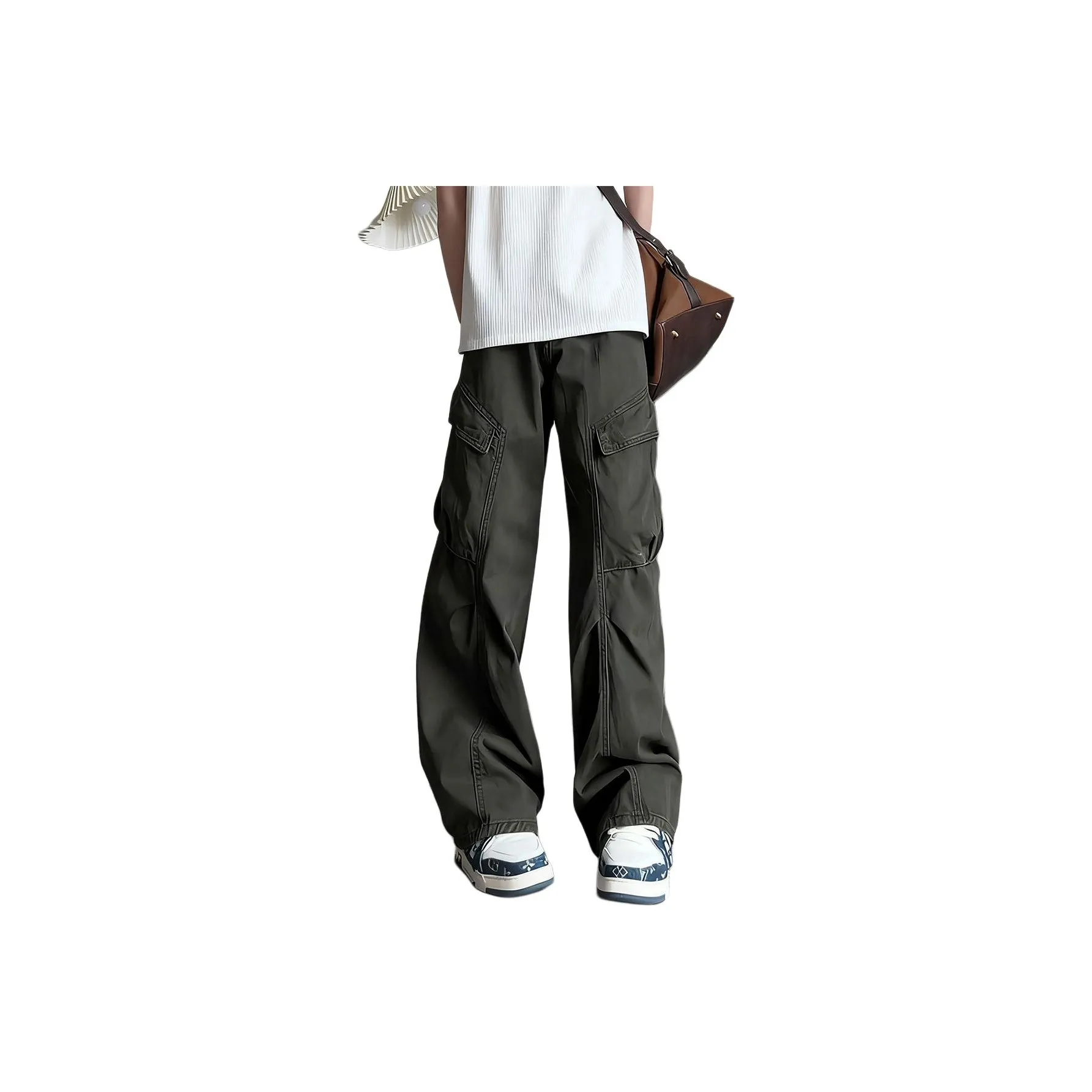 XUBAIHUO Армия Зеленый Унисекс Карго Брюки