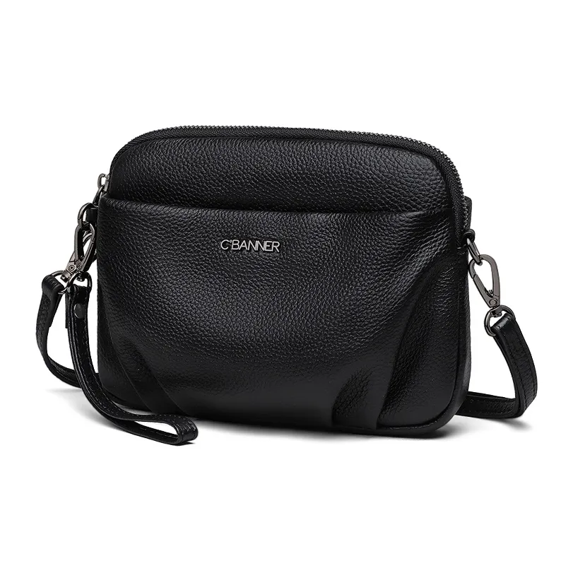 C°BANNER Коровья кожа Сумка через плечо Средний Женский Черный