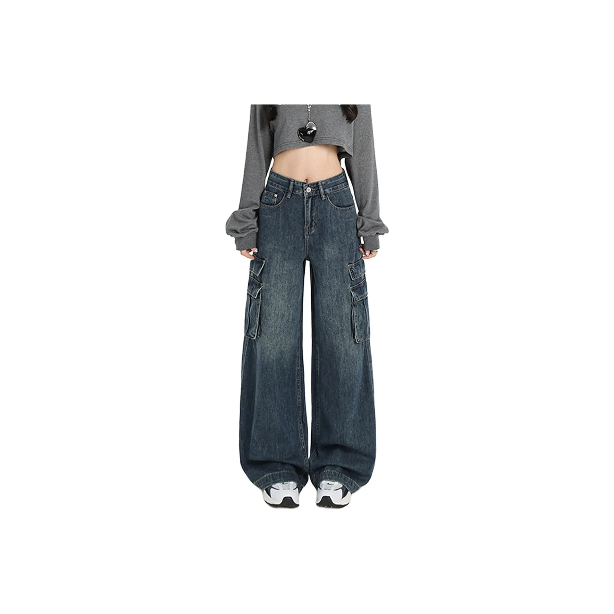 ACHIEVE ACHV Винтажные синие штаны унисекс джинсы