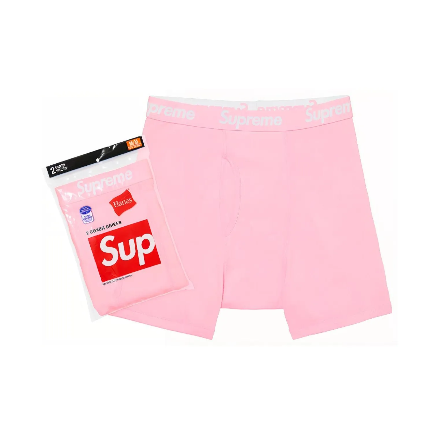 Supreme x Hanes Трусы Мужские 2 упаковки Розовые