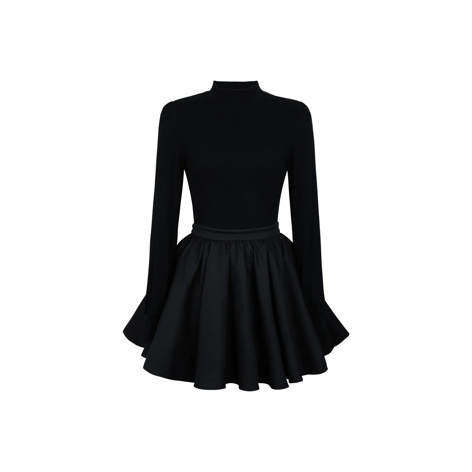 Черные женские длинные платья с длинными рукавами