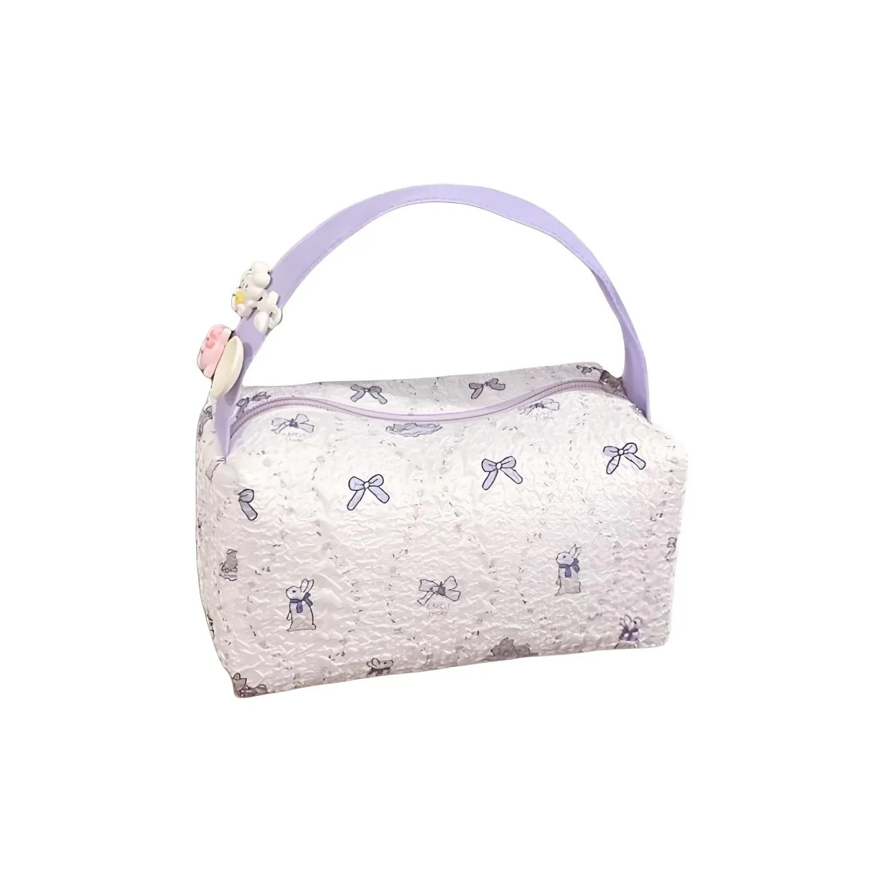 YUANDAOQIN Мультяшный Бант Кролик Пузырьки Фиолетовый COLLEGE Позиционирование стиля Сумка Компактный Хорошо выглядящие Косметички