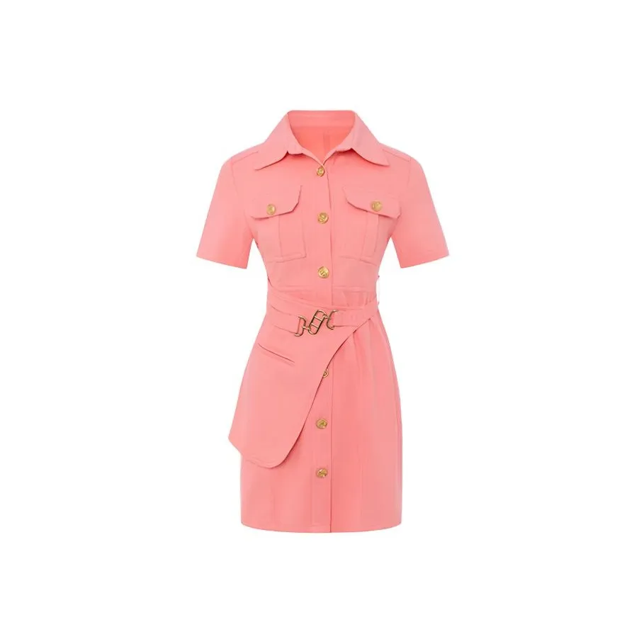 Leather Cat Короткий рукав платье женское