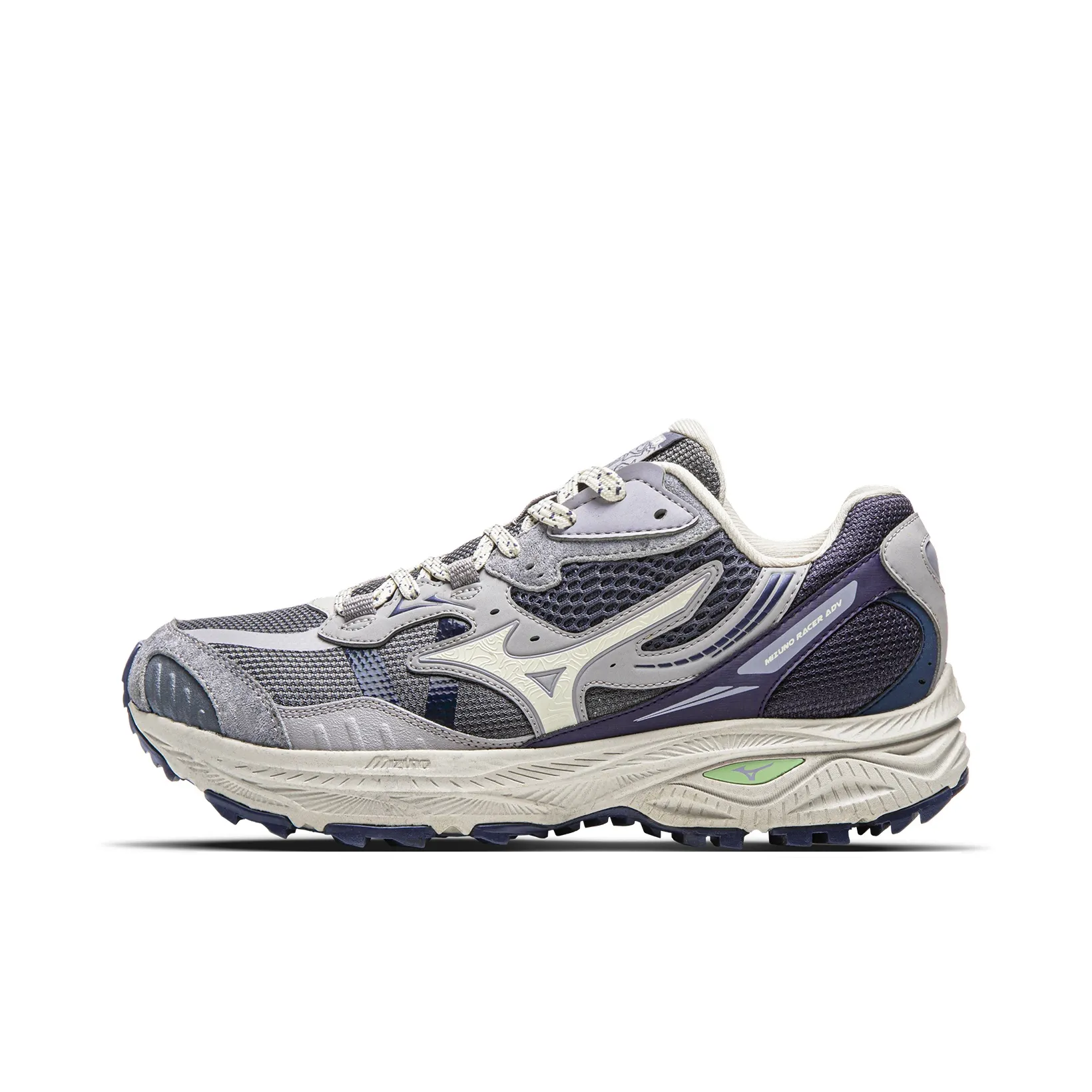 Mizuno Racer ADV Low Топ Легкий EVA Материал Повседневные Кроссовки для Трейлраннинга Унисекс Фиолетовый Туманный Spirit