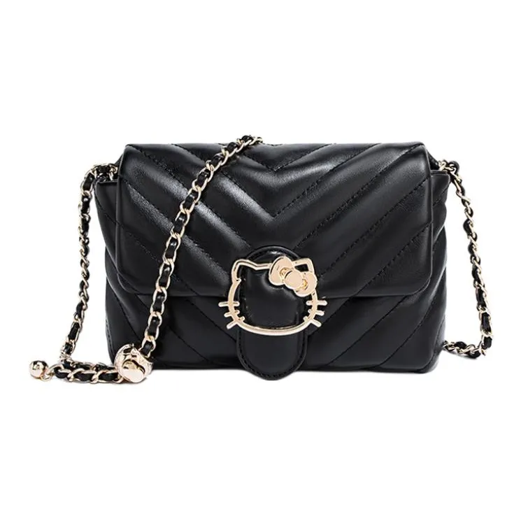 MESUCA Sanrio Kitty Series ПУ (полиуретан) Сумка через плечо Сумка на плечо Женская Экрю Черная