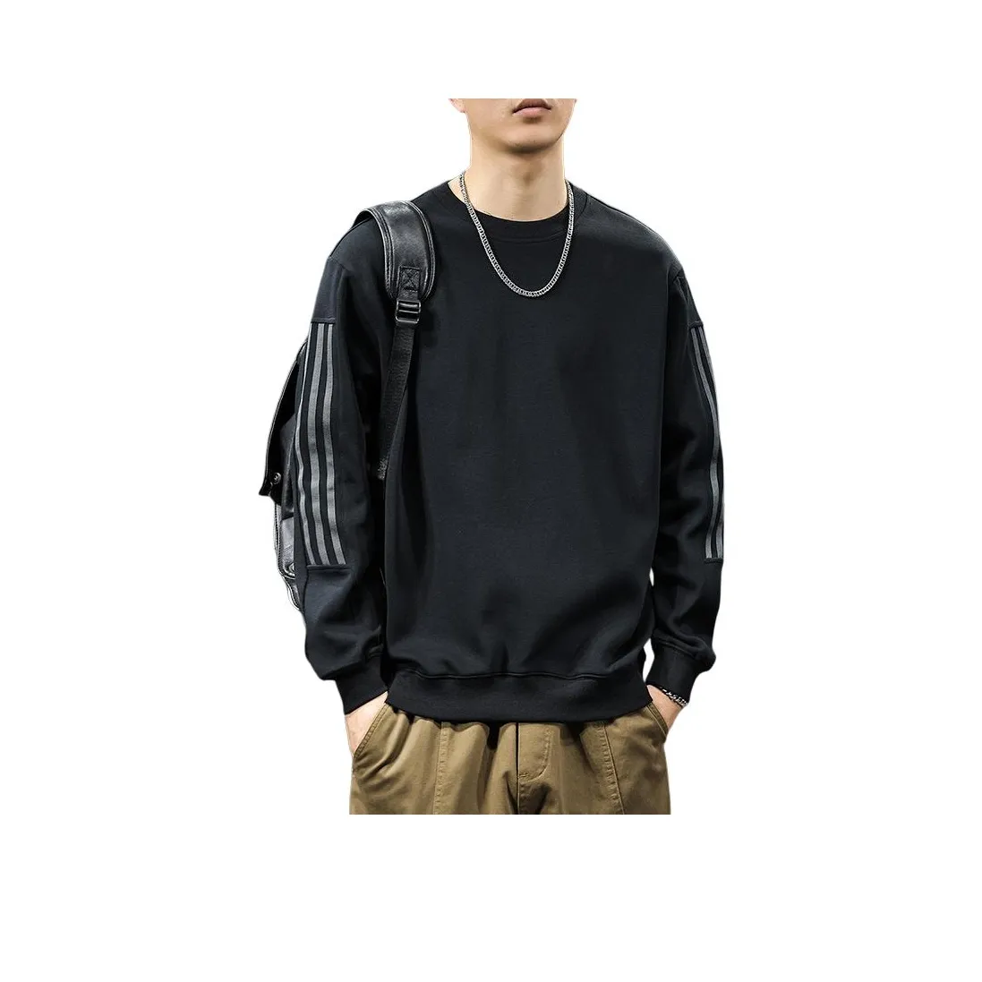 QIANJINNIU Черные Мужские Свитшоты