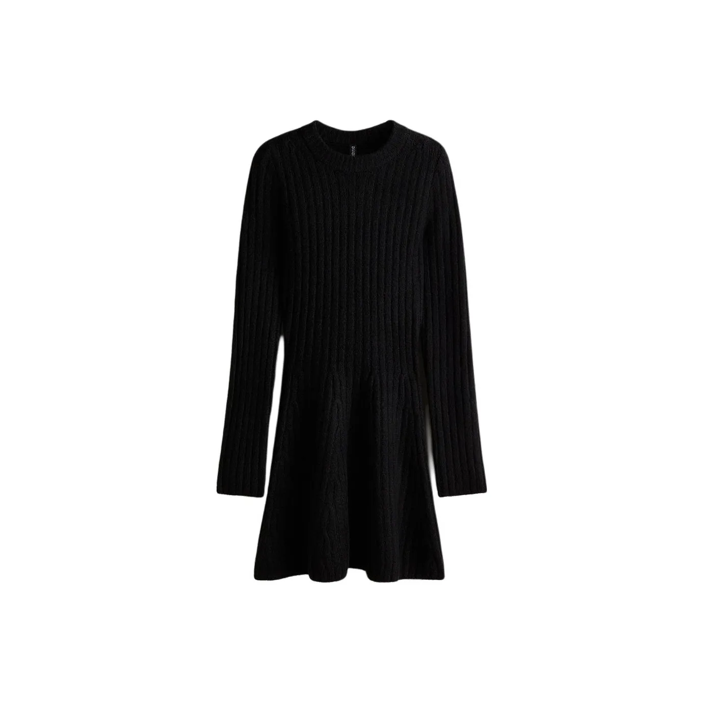 H M Черные Женские Длинные Платья с Длинными Рукавами