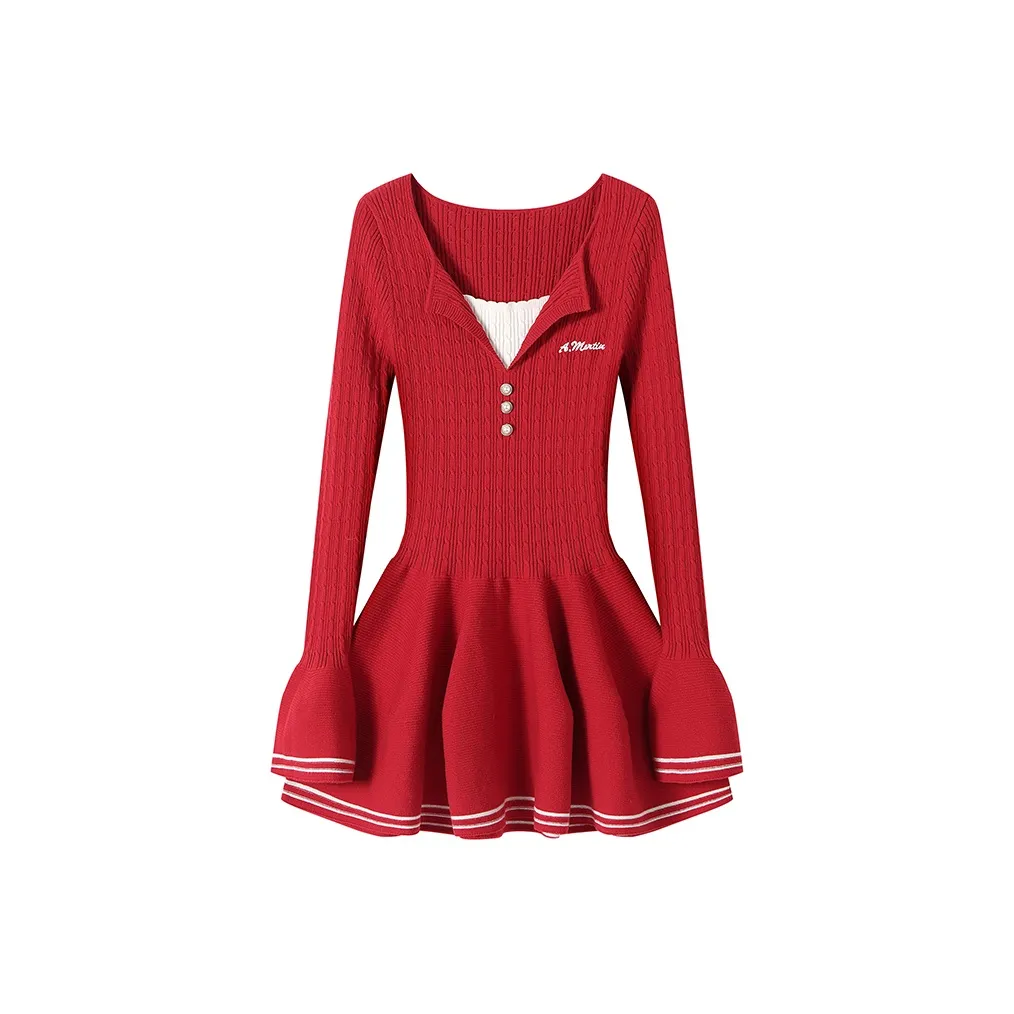 ANDREA MARTIN Длинное платье с длинными рукавами женское