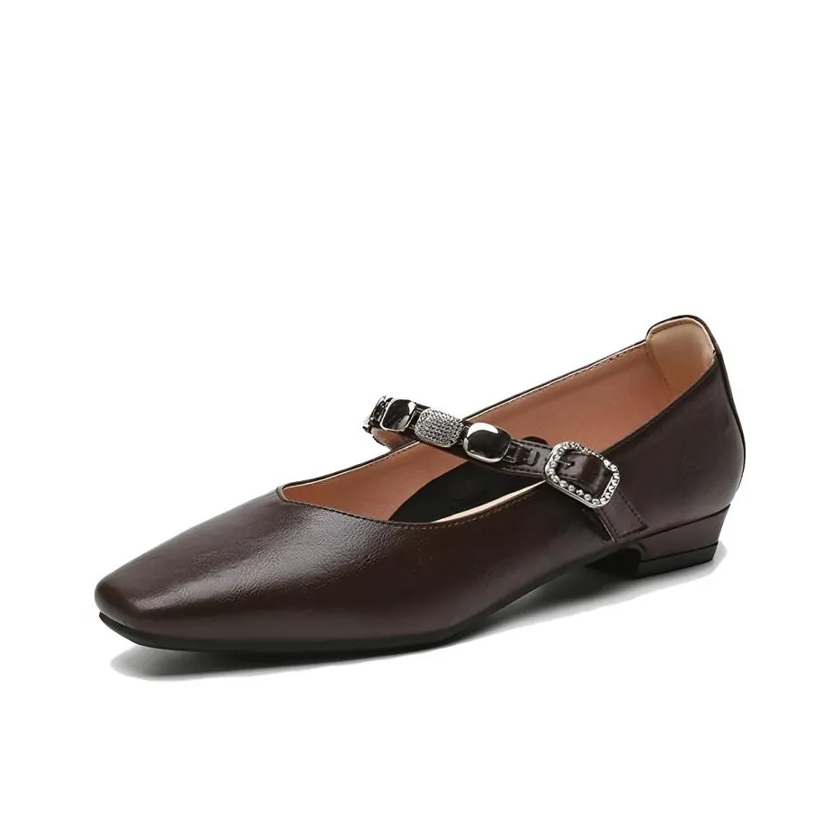 QUICHESHOES Грубый каблук Туфли Мэри Джейн Женские