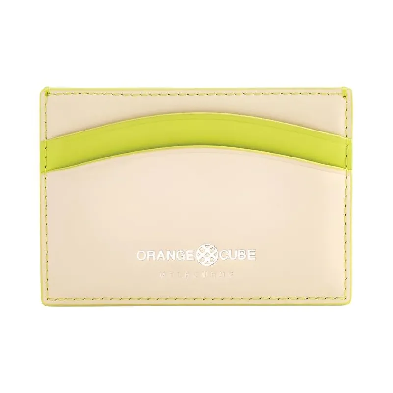 ORANGE CUBE GRAIN LEATHER Держатель для карт Унисекс Light Green