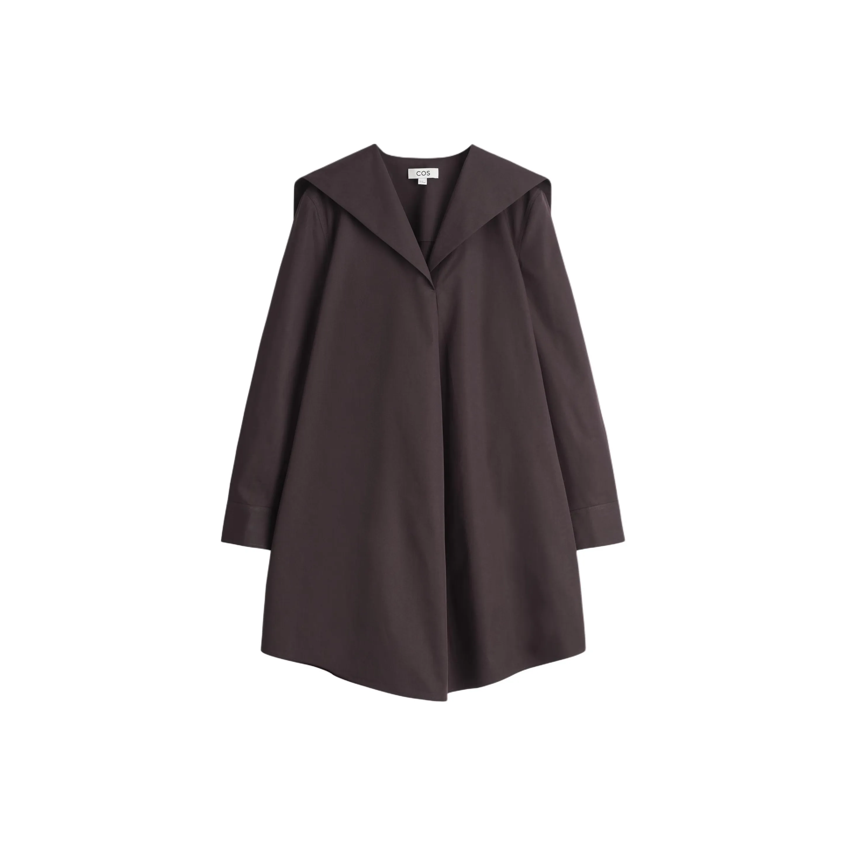 COS Темно-кофейный Женские Длинные Платья с Длинными Рукавами
