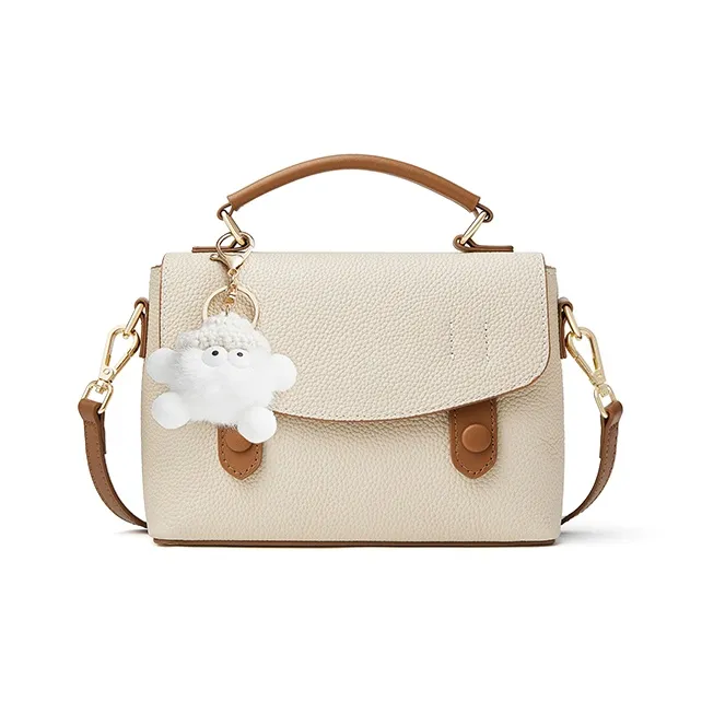 Carnival Keep Сумка из натуральной коровьей кожи стандартная женская бежевый и коричневый кофейный и коричневый