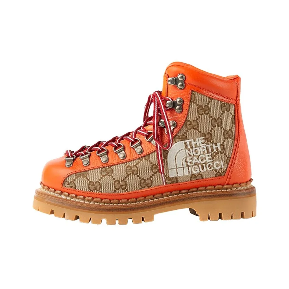 The North Face X GUCCI Ankle Boots Women's Brown/Orange