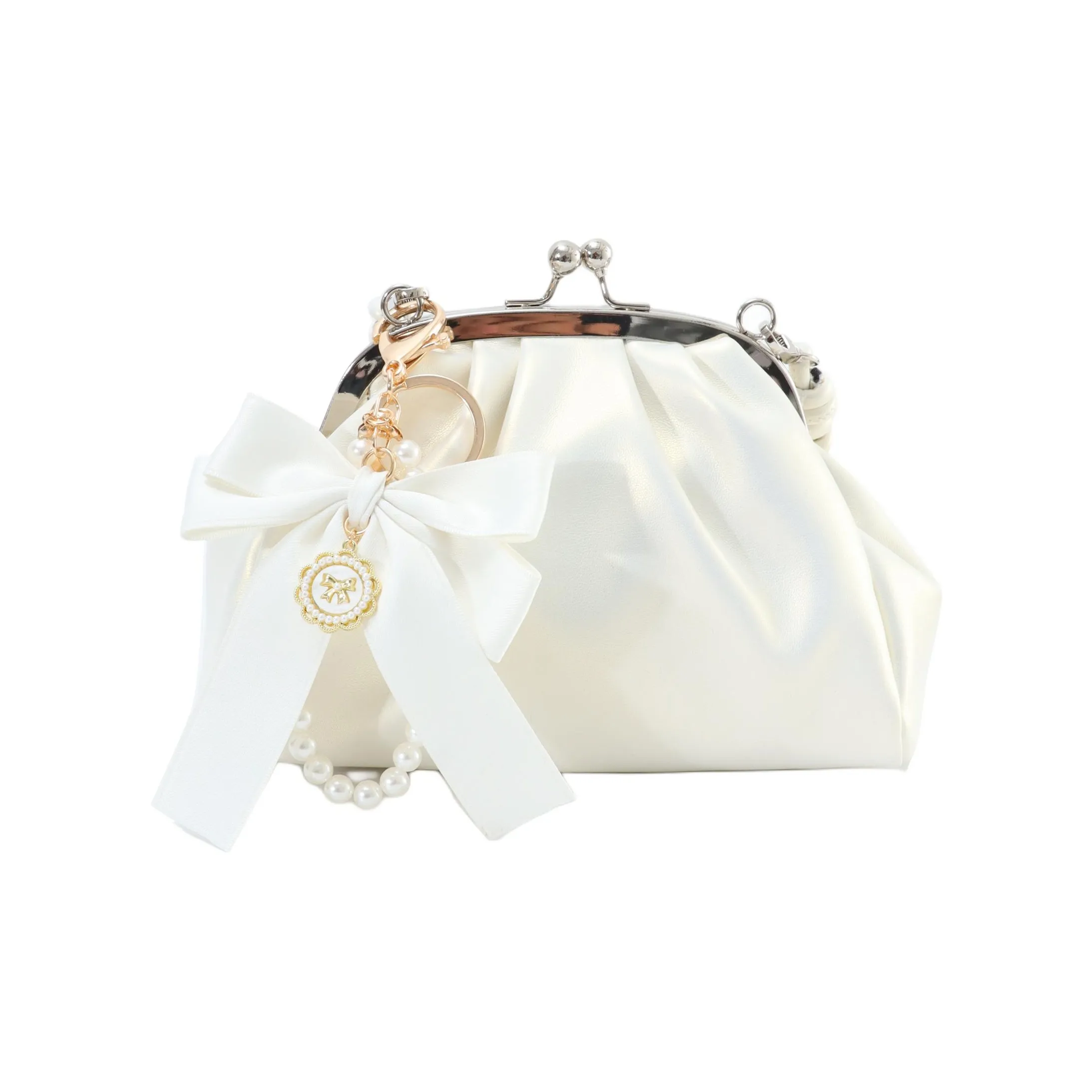 OTA ПУ (полиуретан) Маленькая квадратная сумка сумка через плечо сумка на плечо средний размер женская перламутровый белый