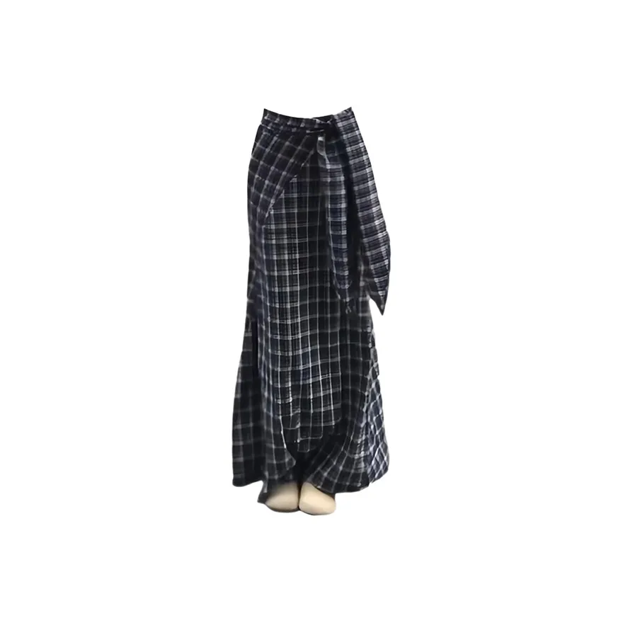 UYH Клетчатый Женские Повседневные Длинные Юбки