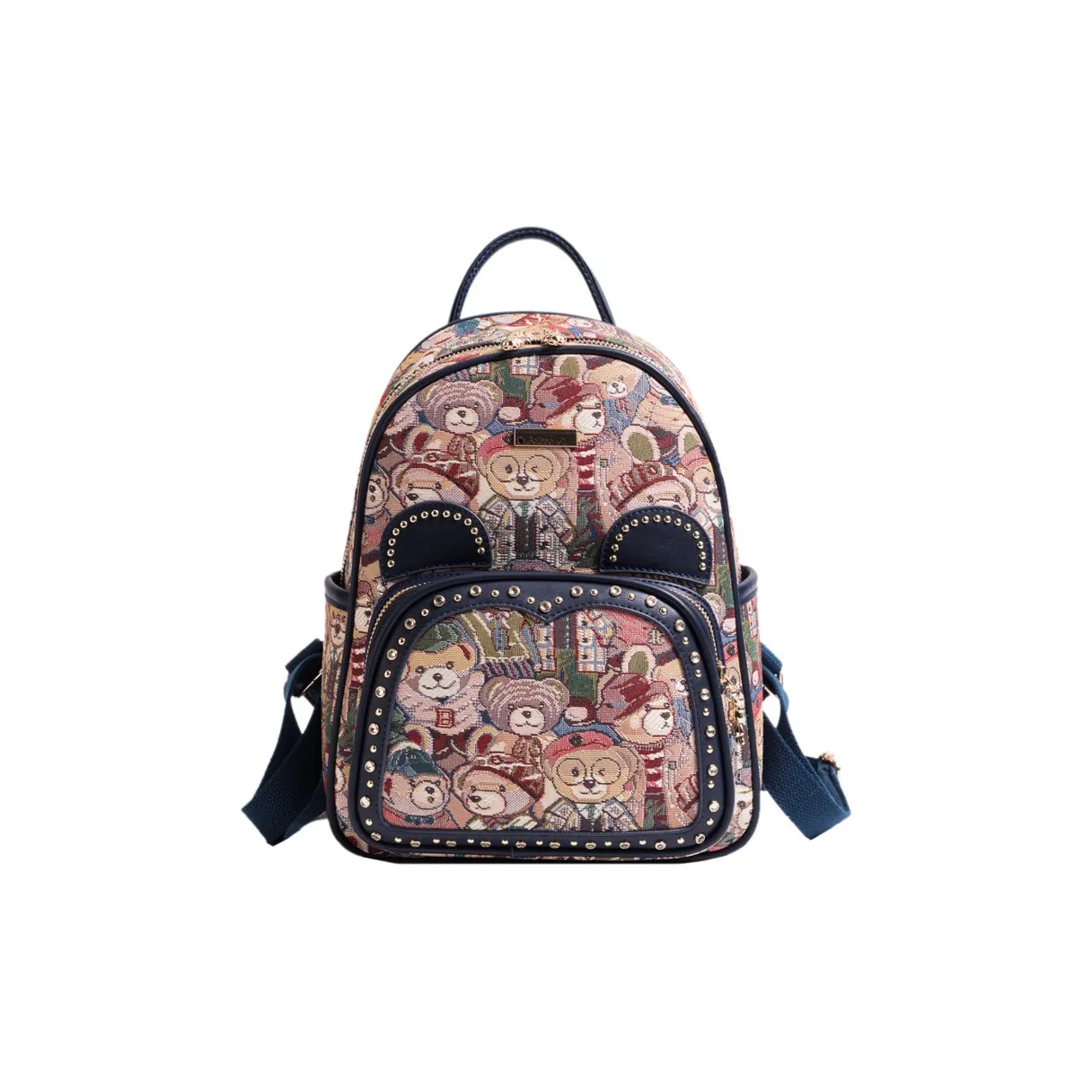 NOMK Холст Рюкзак Стандартный Женский Синий Розовый