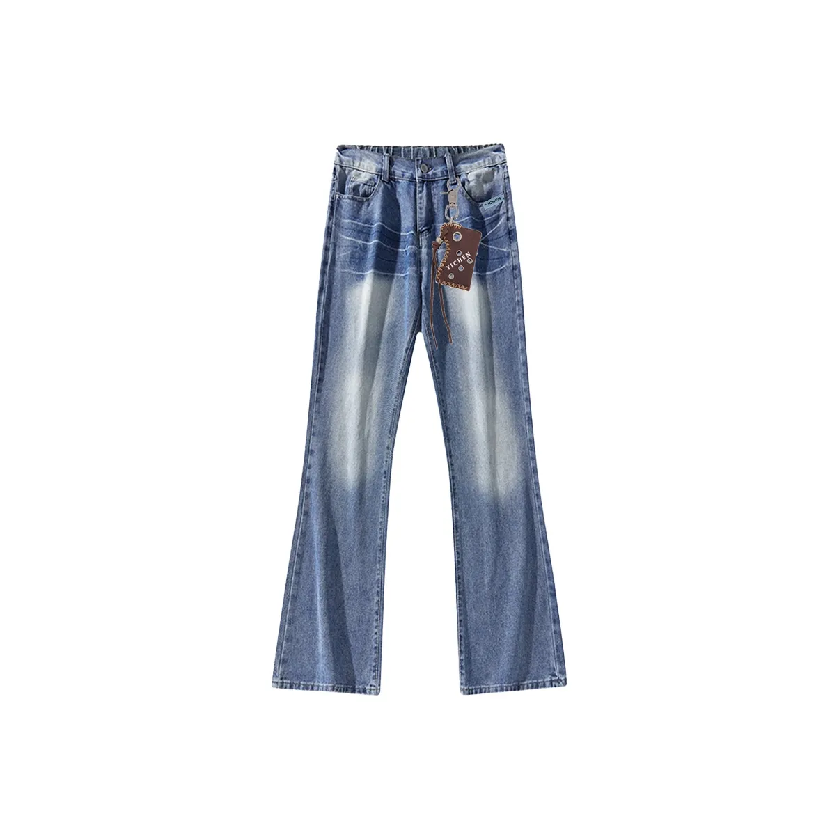 YICHEN Ледяной синий [Буткат Облегающий крой Похудение] без брелока Унисекс Джинсы