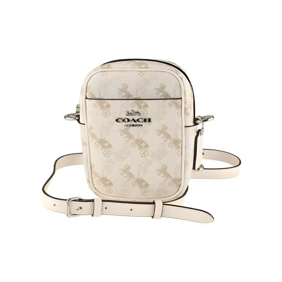 COACH Phoebe PVC Сумка через плечо Сумка на плечо Маленькая Женская Розовая Белая