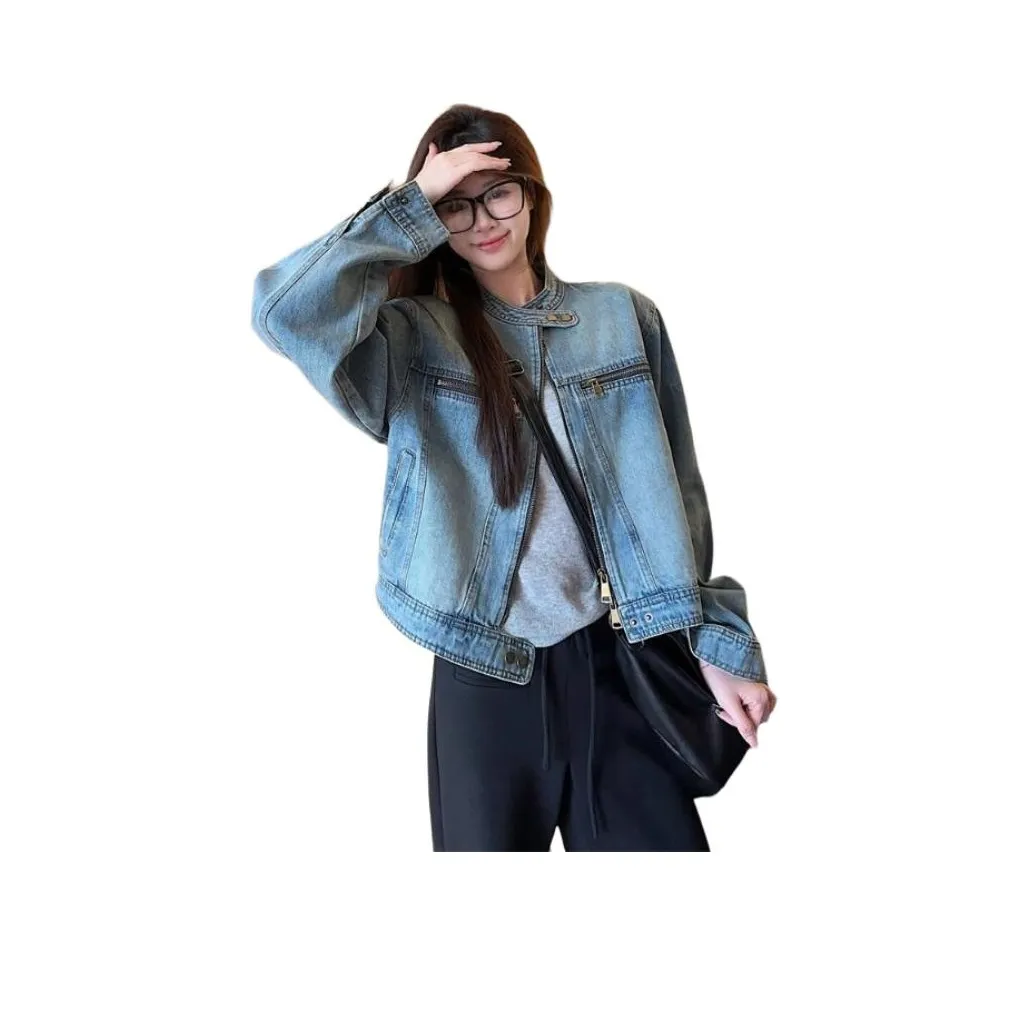 HAPG Синий Женские Джинсовые Куртки
