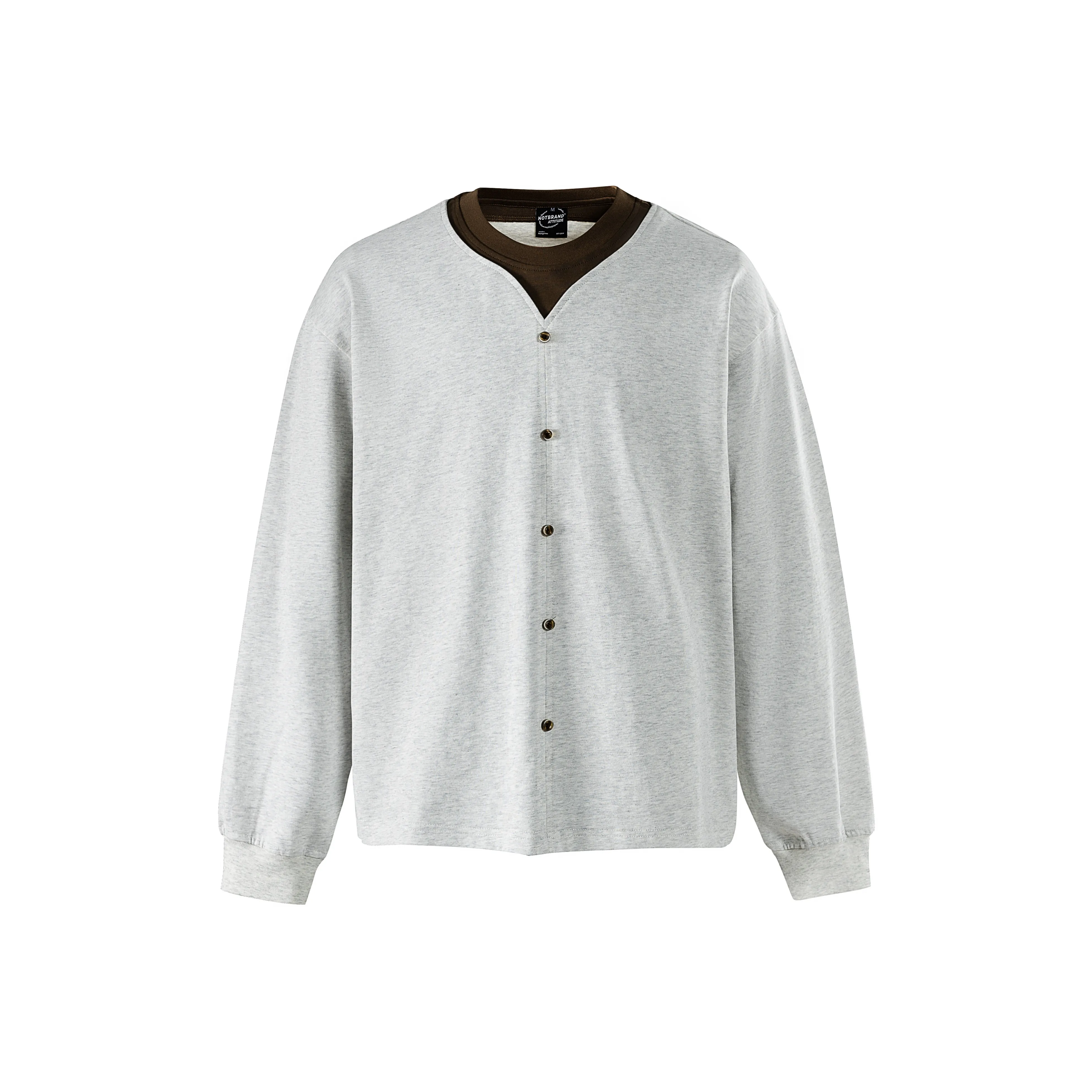 NOT BRAND ATTITUDE Длинный рукав Т-рубашка Унисекс