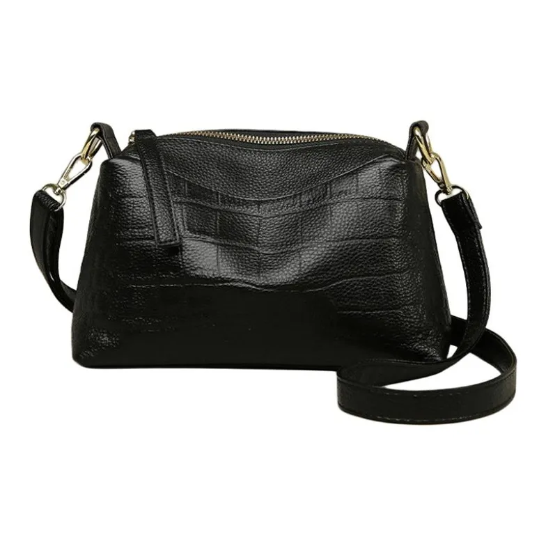 VANDEE Сумка через плечо из натуральной коровьей кожи стандартная женская черный экрю