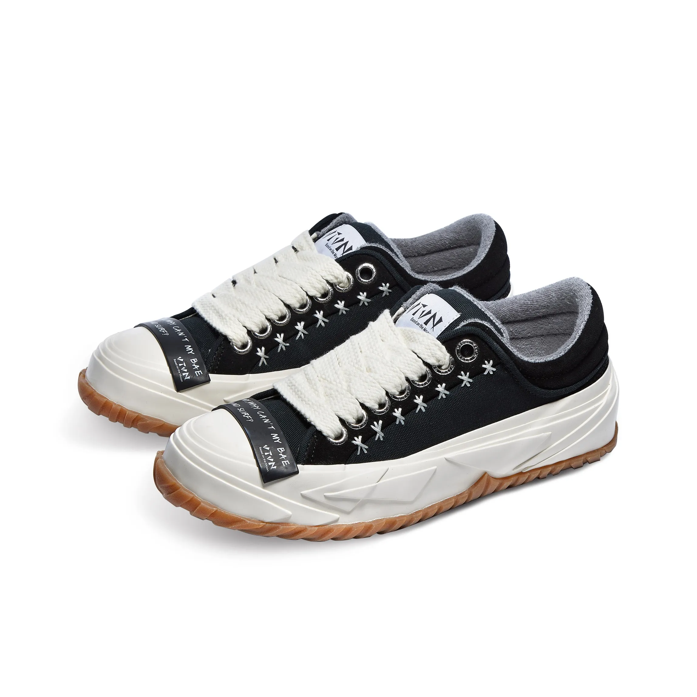 VTVN Falling Stars Meteor Series Skateboard Shoes Unisex Low Top Ink Black