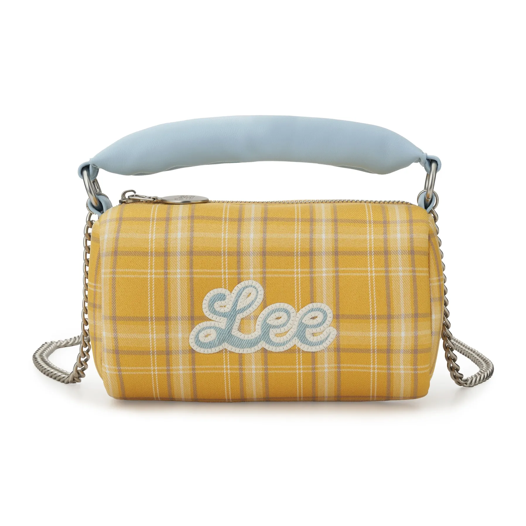 Lee Ткань Сумка Большая Женская Желтая Клетка Синяя