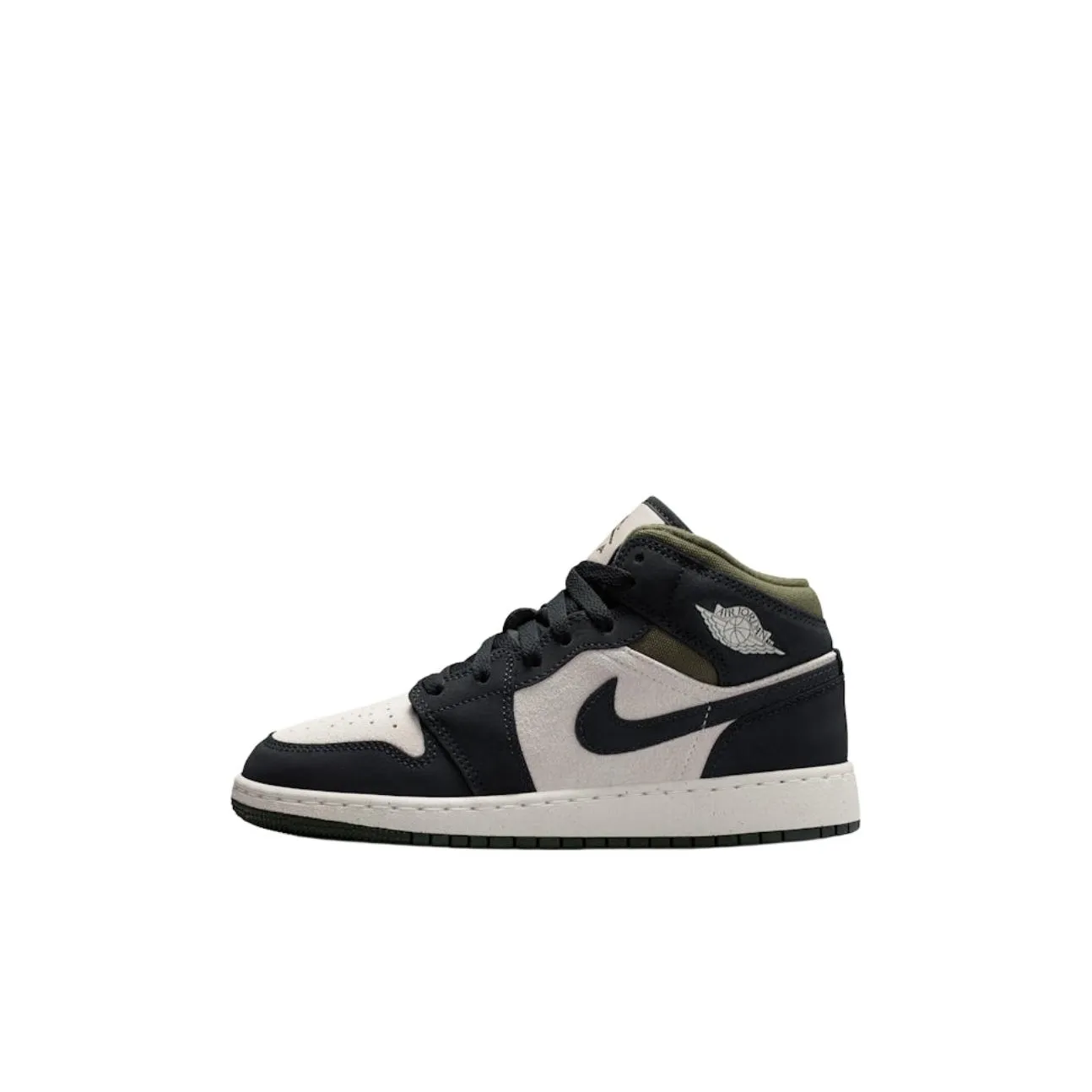 Jordan Air Jordan 1 MID Топ Детские Баскетбольные Кроссовки Черные Унисекс