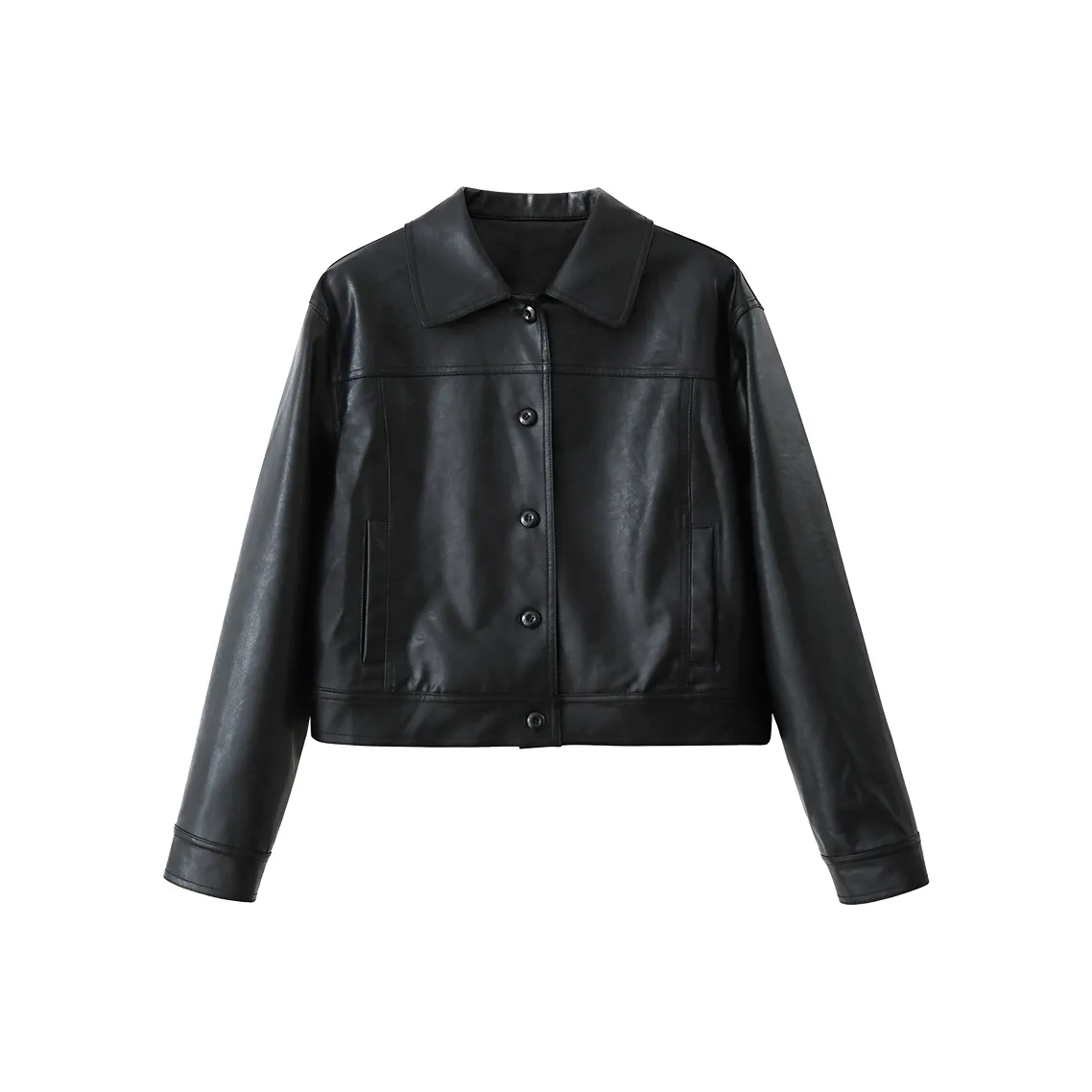 XIMENG Черные Женские Кожаные Куртки