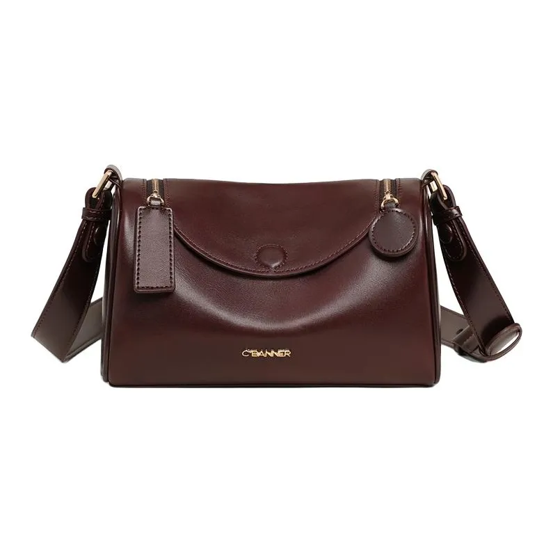 C°BANNER Коровья кожа с синтетической кожей сумка через плечо стандартная женская винно-кофейный