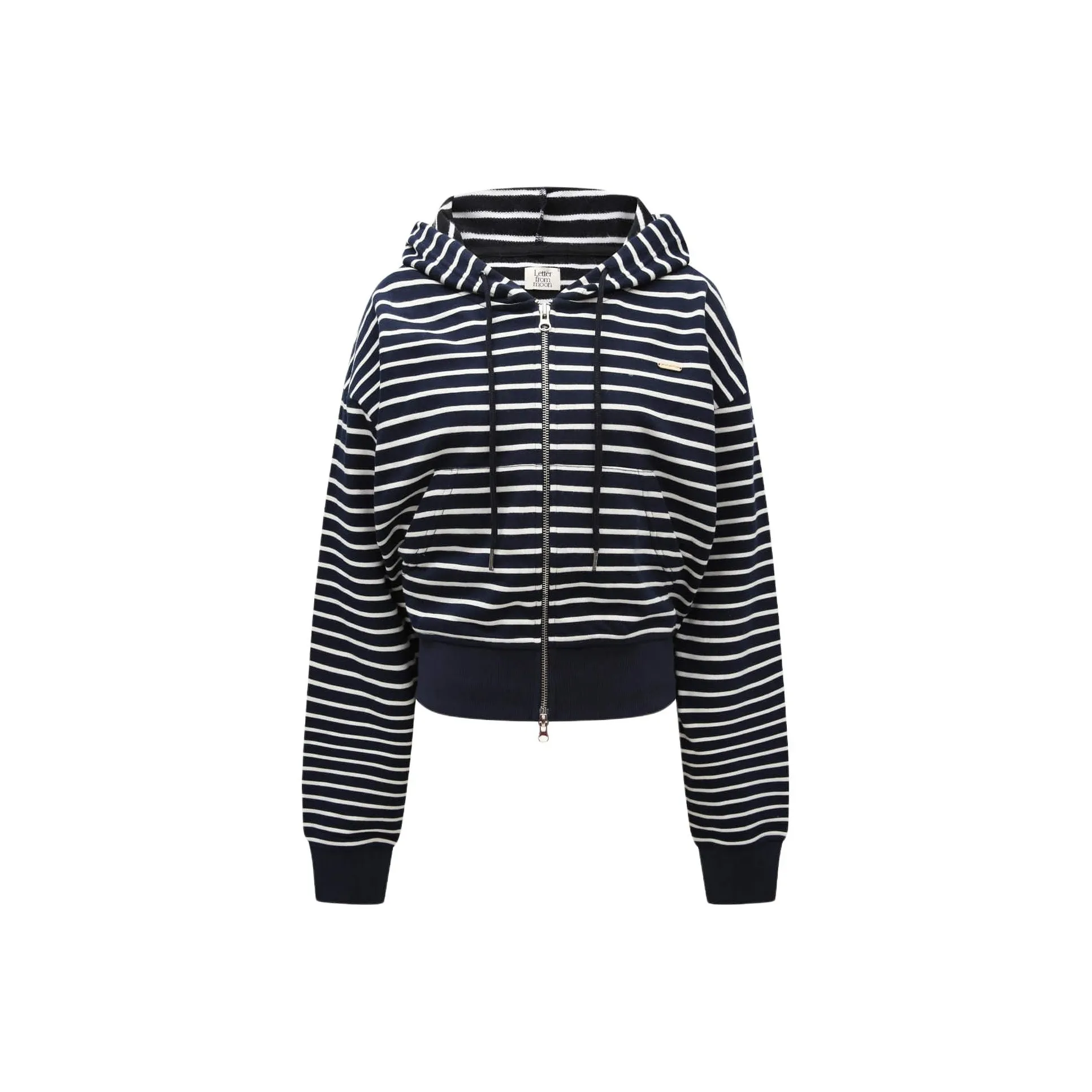 Letter From Moon FW25 SENA Stripe Хлопок С капюшоном ZIP UP Свитшот Женские